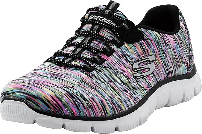 SKECHERS Women's Empire Game on Fashion Sport Sneaker, Black/Multi, 12414/B