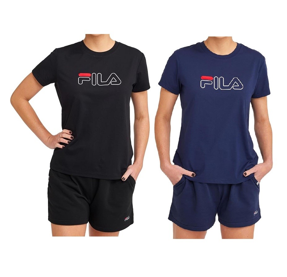 FILA Women's Classic 2.0 Tees, Size 2XS, Black & New Navy, AST22329. Buyer
