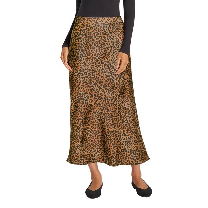 MATTY M Women's Satin Skirt, Size S, Camel. Buyers Note - Discount Freight