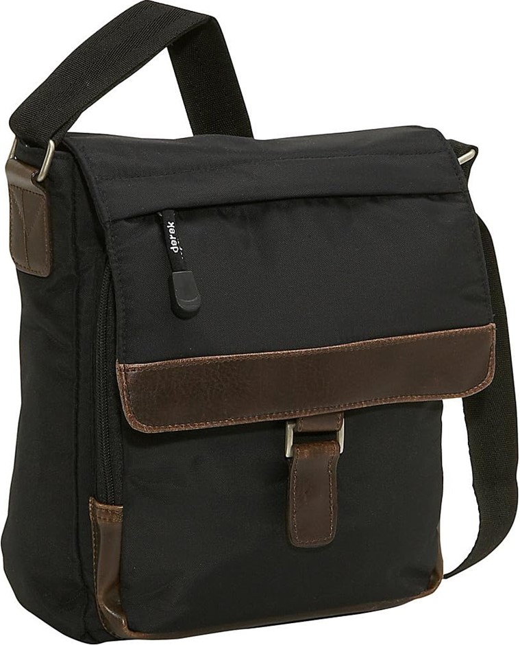 DEREK ALEXANDER Leather Ns Half Flap Front Organizer, Black (Black) - PW201