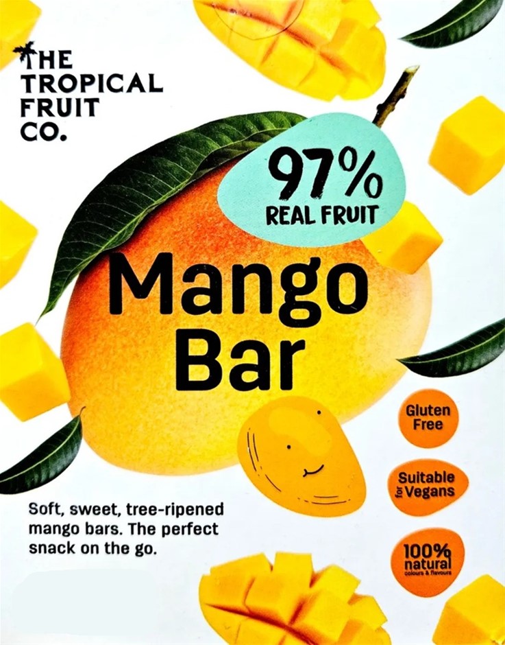 22 x THE TROPICAL FRUIT CO. Mango Bar, 30g, 97% Real Fruit. NB: not in orig