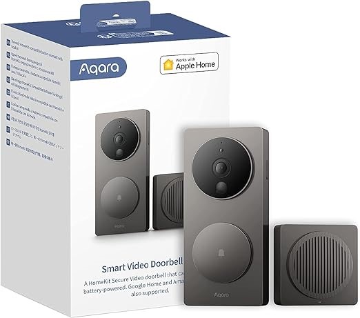AQARA Video Doorbell G4 (Chime Included), 1080p FHD HomeKit Secure Video Do