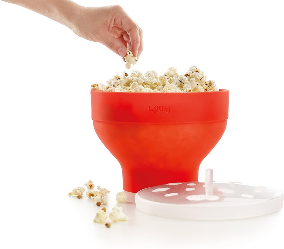 LEKUE Popcorn Maker, 1-Piece, Red. Buyers Note - Discount Freight Rates Ap