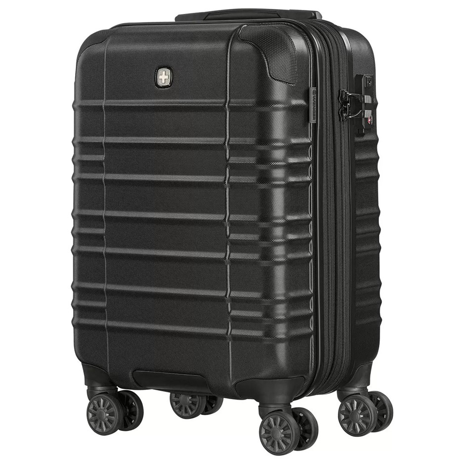 WENGER Latitude Hardside Luggage 41L, Carry-on Suitcase, Black.