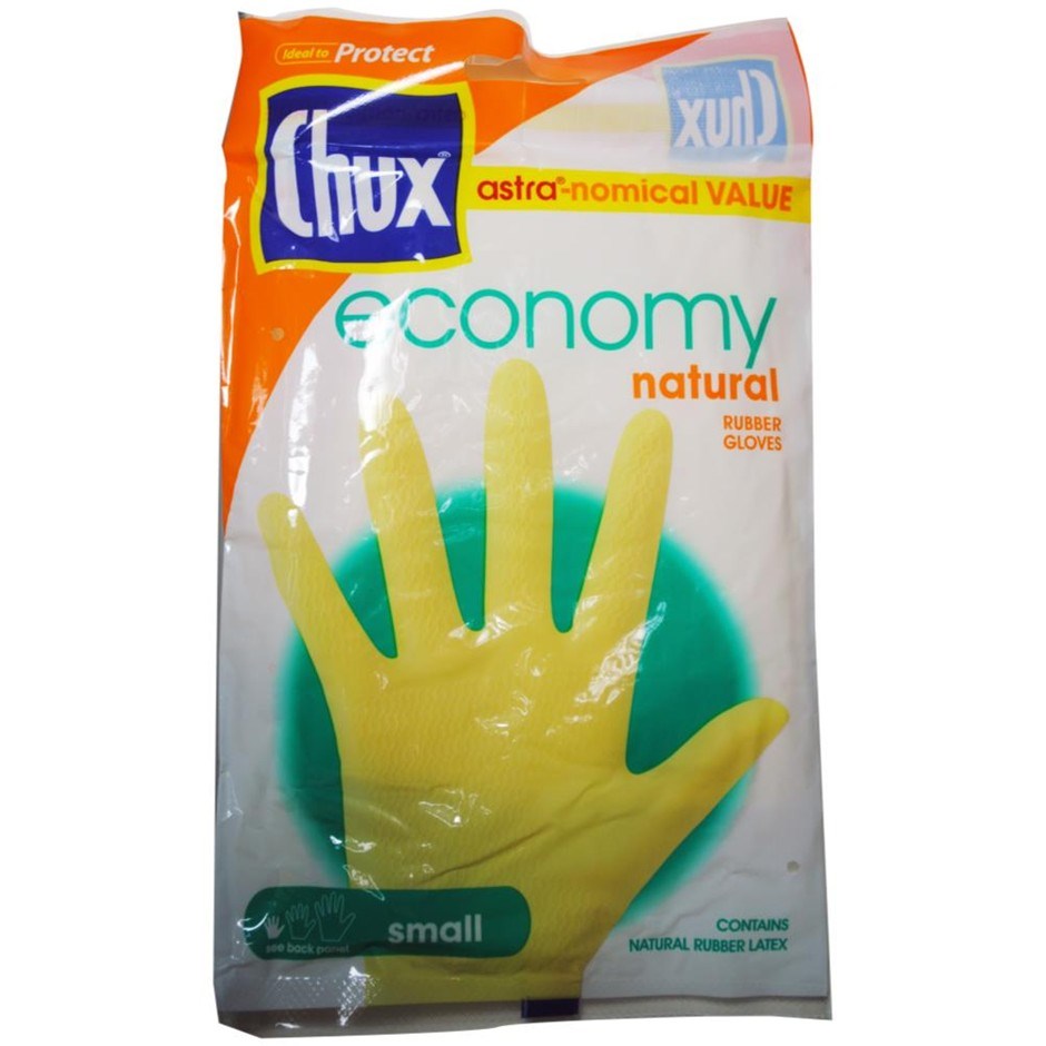 144 x Chux Economy Rubber Gloves Natural