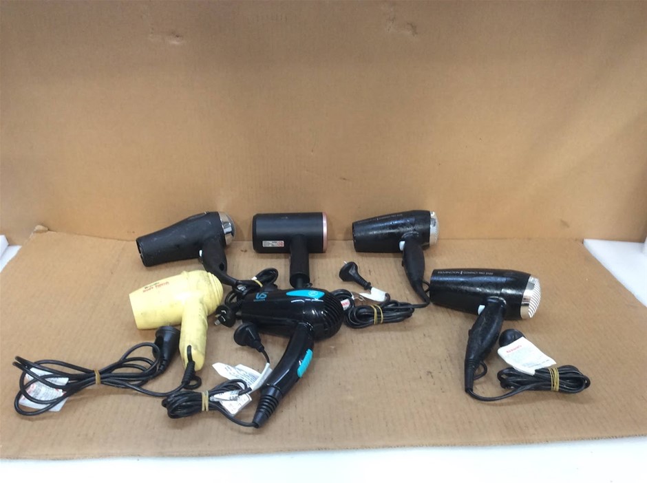 Mixed Brand Unknown Model Hair Dryer (Lot of 6)