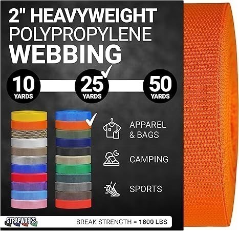 Strapworks Thick Polypropylene Webbing - Heavy Duty Poly Straps for Outdoor
