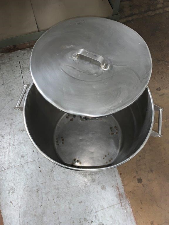 Stainless Steel Cylindrical Storage Unit on Wheels