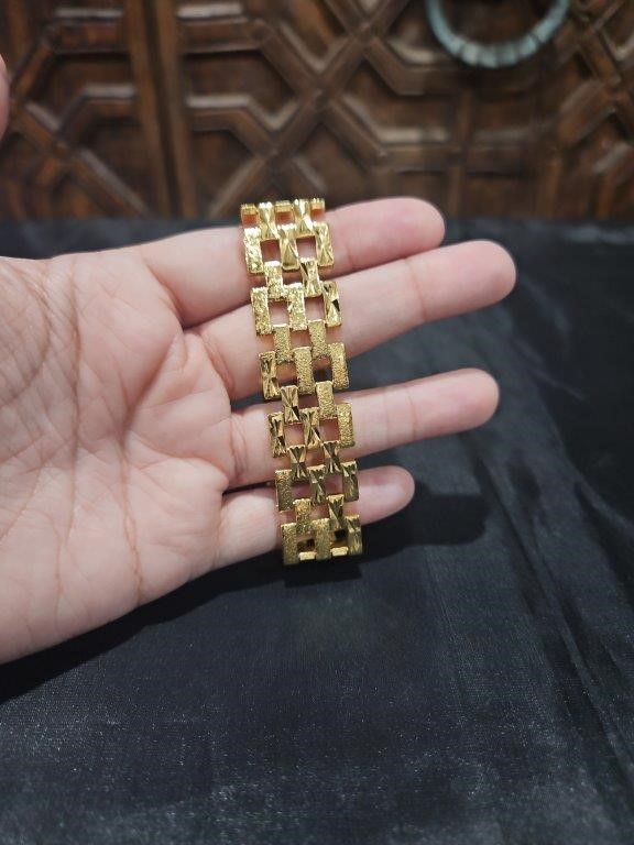 18k Stamped Yellow Gold Filled Bracelet-Quality Guarantee-18.5cm-18mm