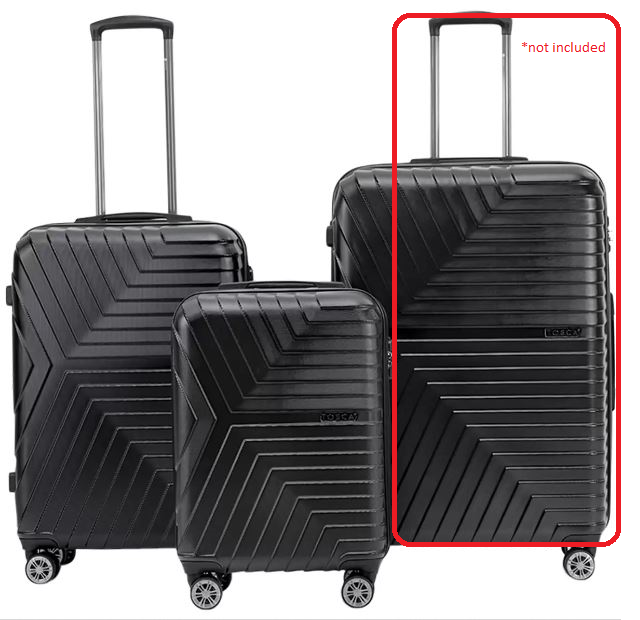 TOSCA Huston 2pc Hardside Luggage Suitcase Set, Black, Medium: 80L, Small: