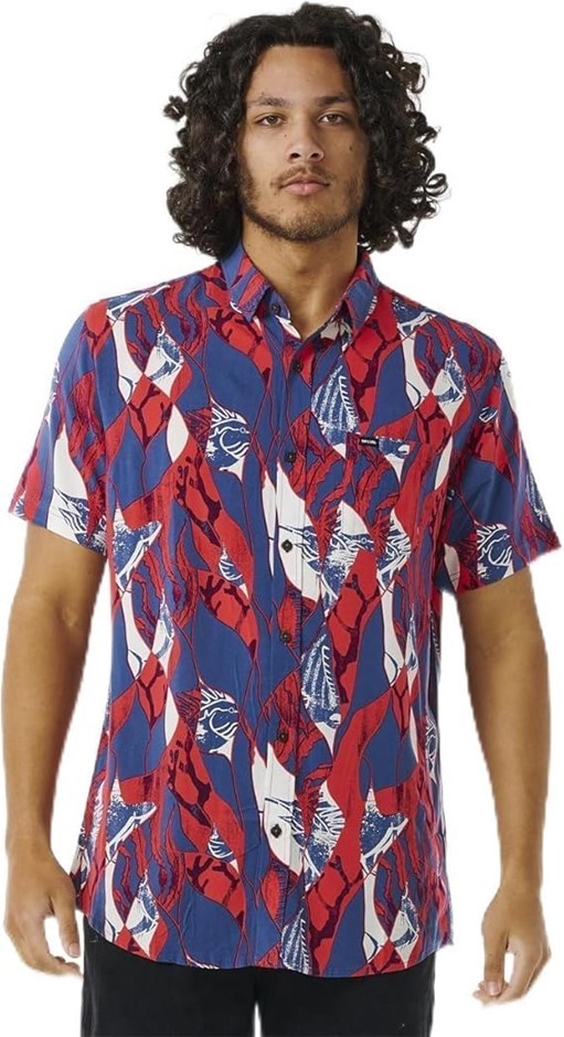 RIP CURL Men's Party Pack S/S Shirt, Size M, Washed Navy (9741), 03FMSH. RR