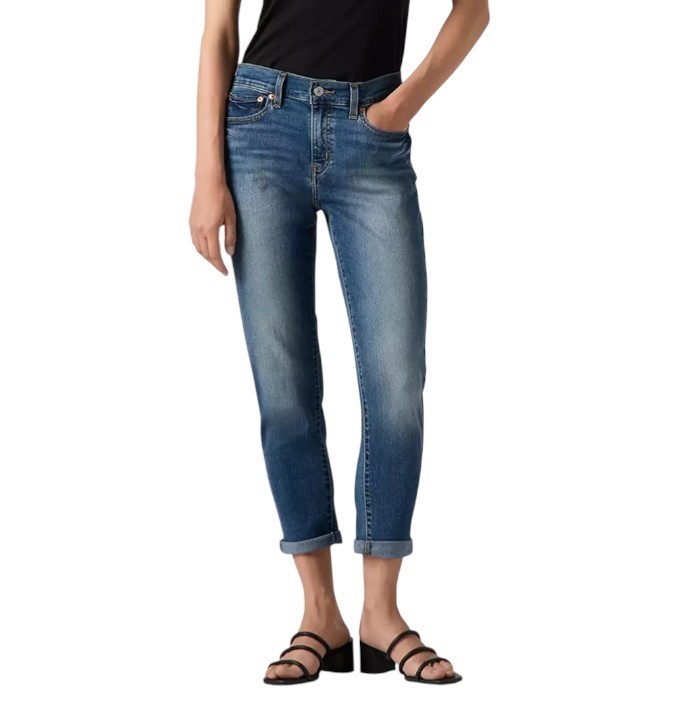 LEVI'S Women's Mid-Rise Boyfriend Jean, Size 28x27, 80% Cotton, Los Dos (03