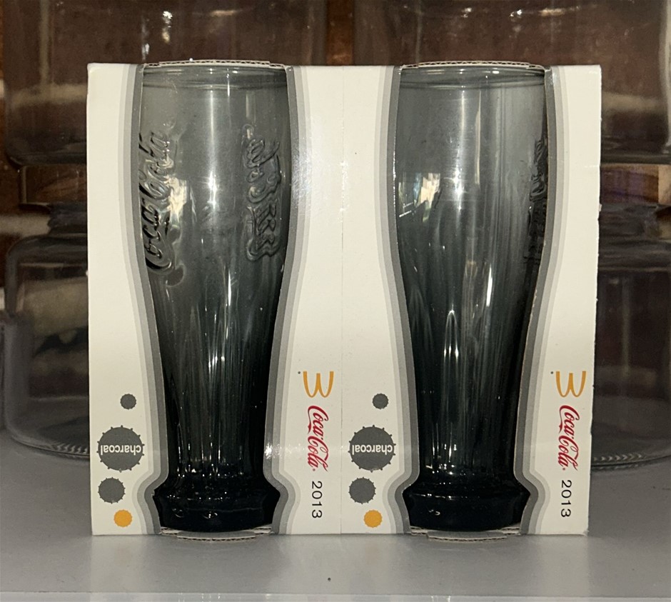 2x 2013 McDonald's Coca-Cola Promotional Glasses