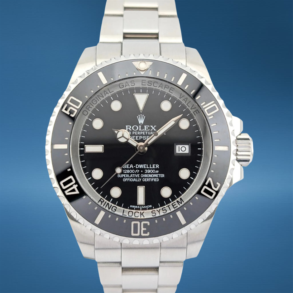 ROLEX SEA-DWELLER DEEPSEA 44MM STAINLESS STEEL 116660 BLACK DIAL BXP & COA