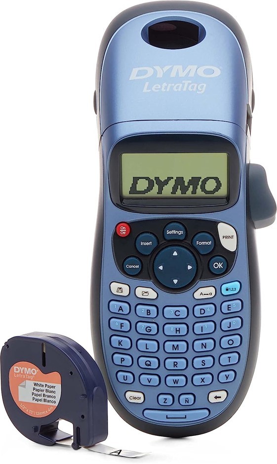 DYMO LetraTag LT-100H Handheld Label Maker, Blue.