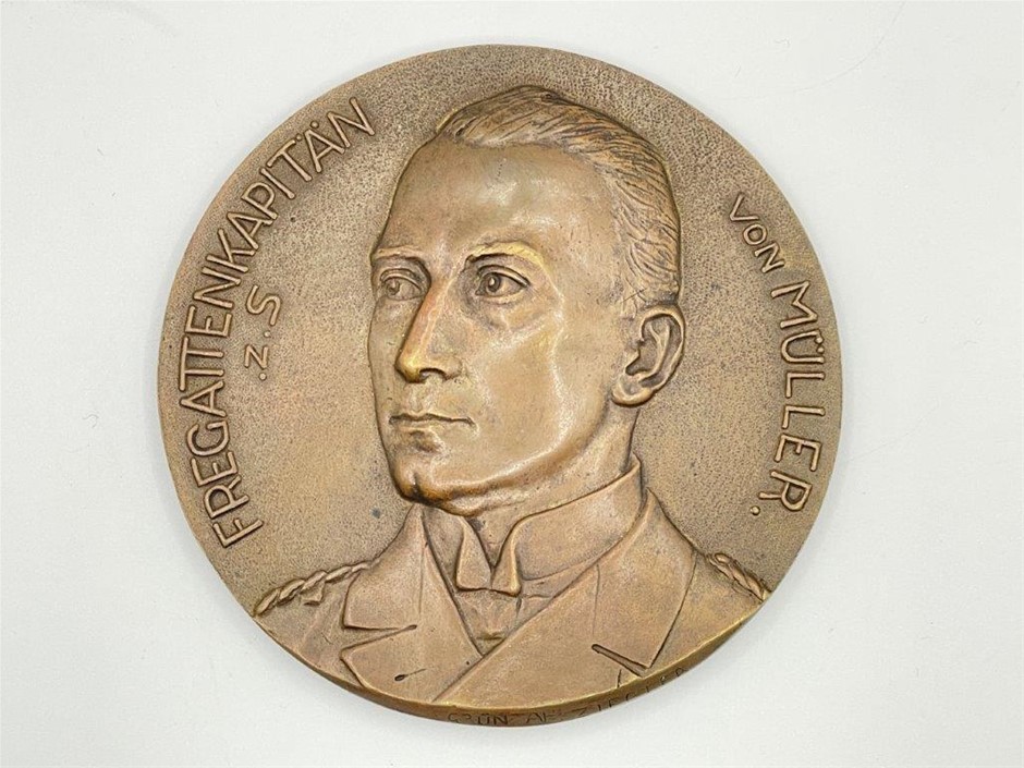 1914 AU Captain Von Muller, Emden bronze medal