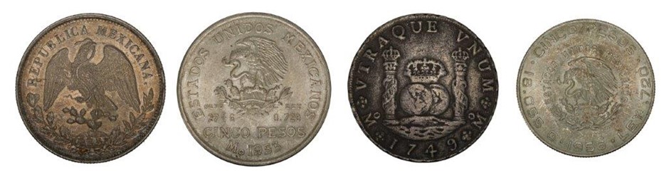 Approx. 57 x Asstd Mexico Pre-decimal silver coin