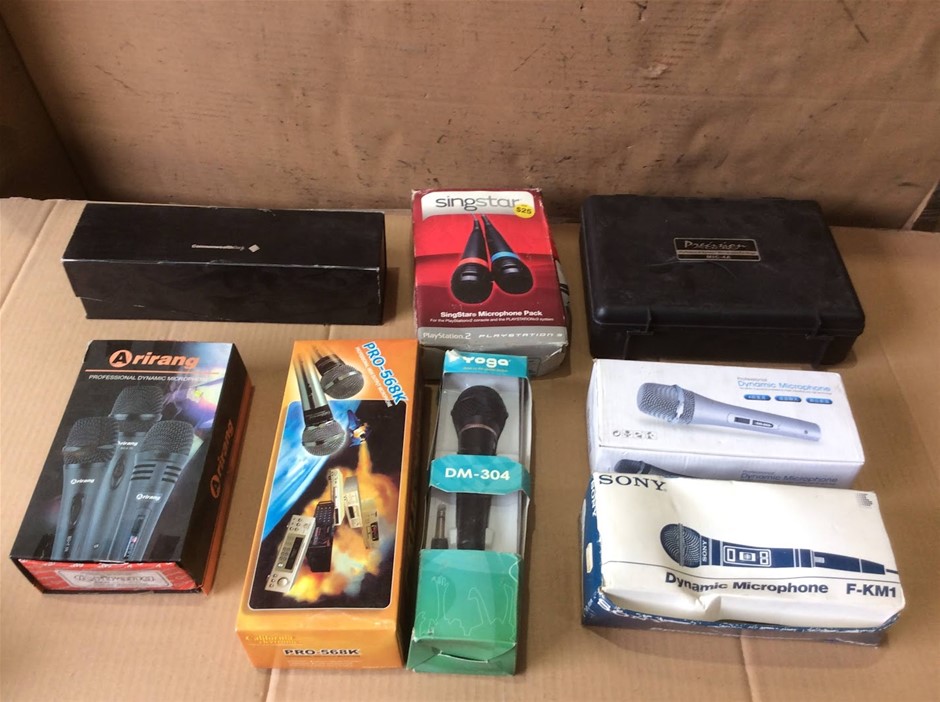 Mixed Brands Dynamic Microphones And Audio Equipment (Lot of 8)