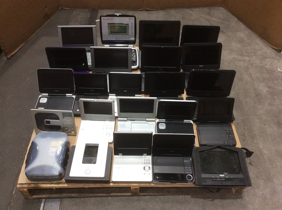 Mixed Brands Portable DVD Players And Multimedia Devices (Lot of 23)