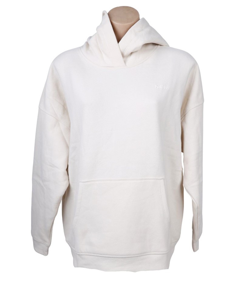 DKNY Sport Women's Tonal Fleece Hoodie, Size XL, 60% Cotton, Sand.
