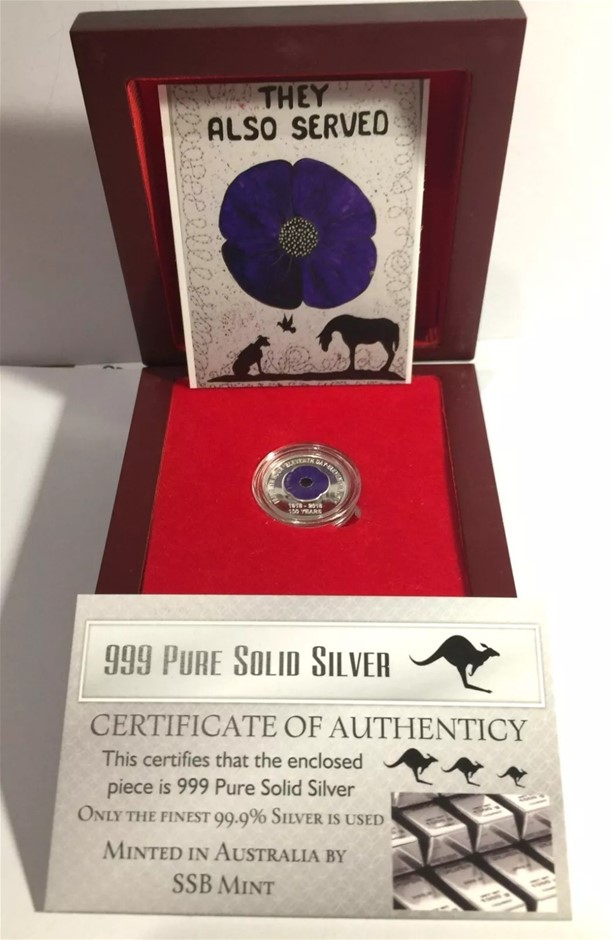 2018 100 Years Of Armistice Purple Poppy 1/10th OZ (Approx) 999 Pure 