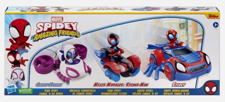 Spidey, Miles Morales & Ghost-Spider Vehicle 3-Pack