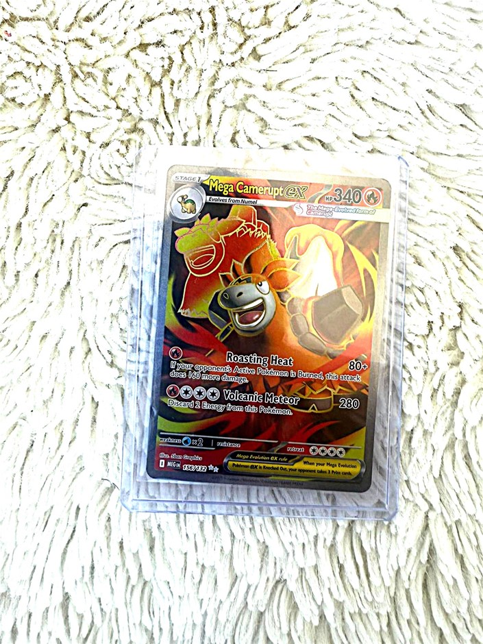 Mega Camerupt ex English holo 156/132 fire Pokémon ultra rare.