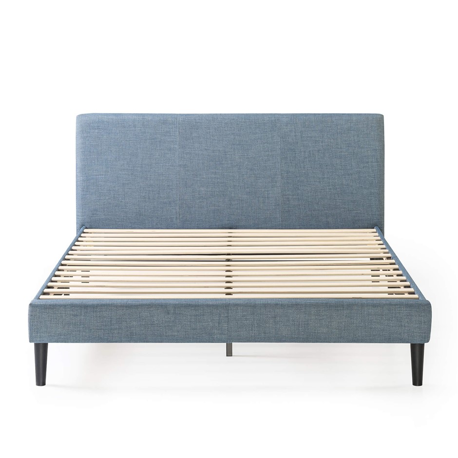 ZINUS Liam Classic Home Double Upholstered Bed Base, Light Blue, AU-FPPPLB-