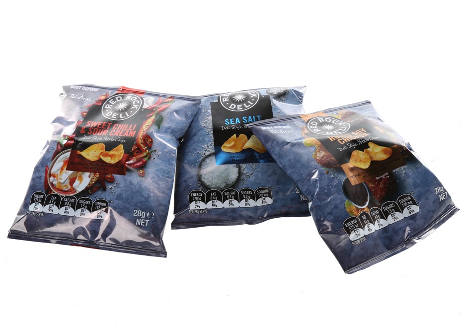 90 x RED ROCK DELI Assorted Chips, Including Flavours: Sweet Chilli & Sour
