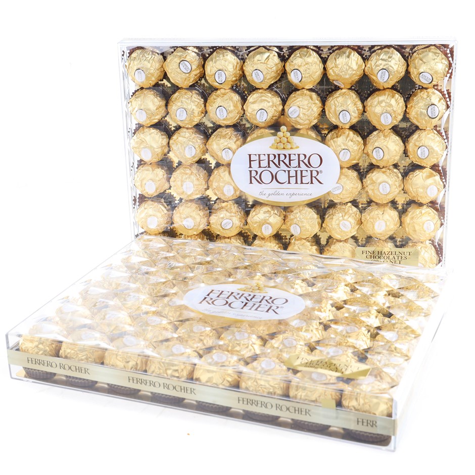 2 x FERRERO ROCHER Fine Hazelnut Chocolates Pack of 48pc, 600g. N.B. Damage