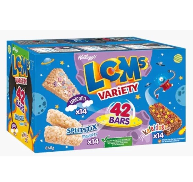 2 x Pack of 42pc LCMs Variety Bars: Kaleidos, Tutti Fruitti & Sparkle. N.B: