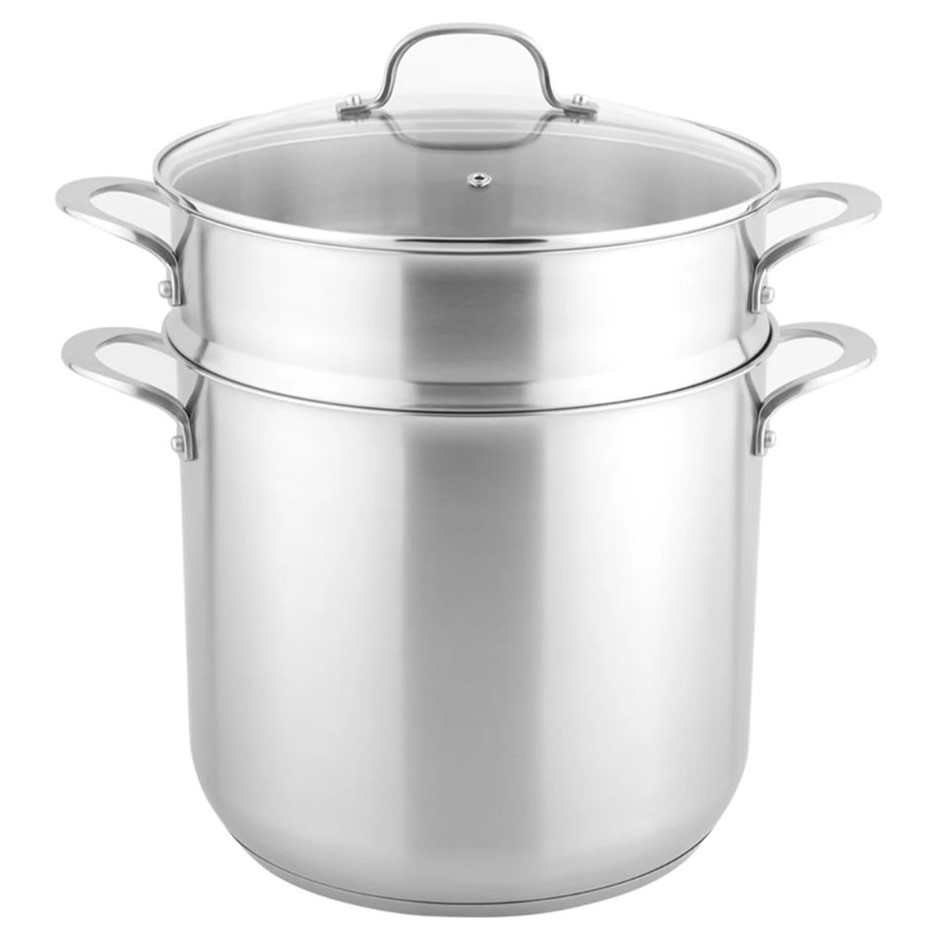 LINKFAIR Stainless Steel Stockpot With Steamer, 15L. N.B: Damaged packaging