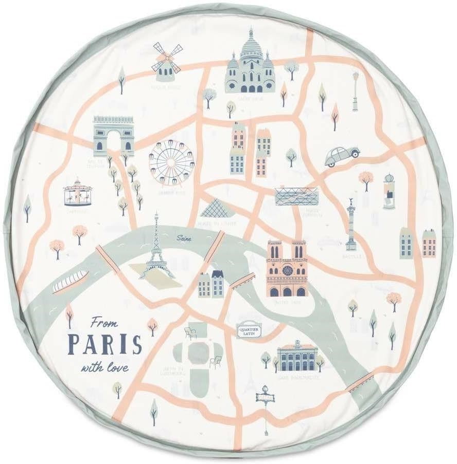 PLAY&GO Toy Storage Bag with Double Printed Oaris Map, Paris Map. Buyers N