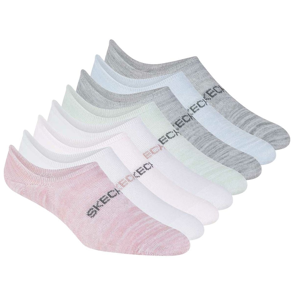 8 Pairs x SKECHERS Women's No Show Socks, Sock Size 9-11, Shoe Size 6-9.5,