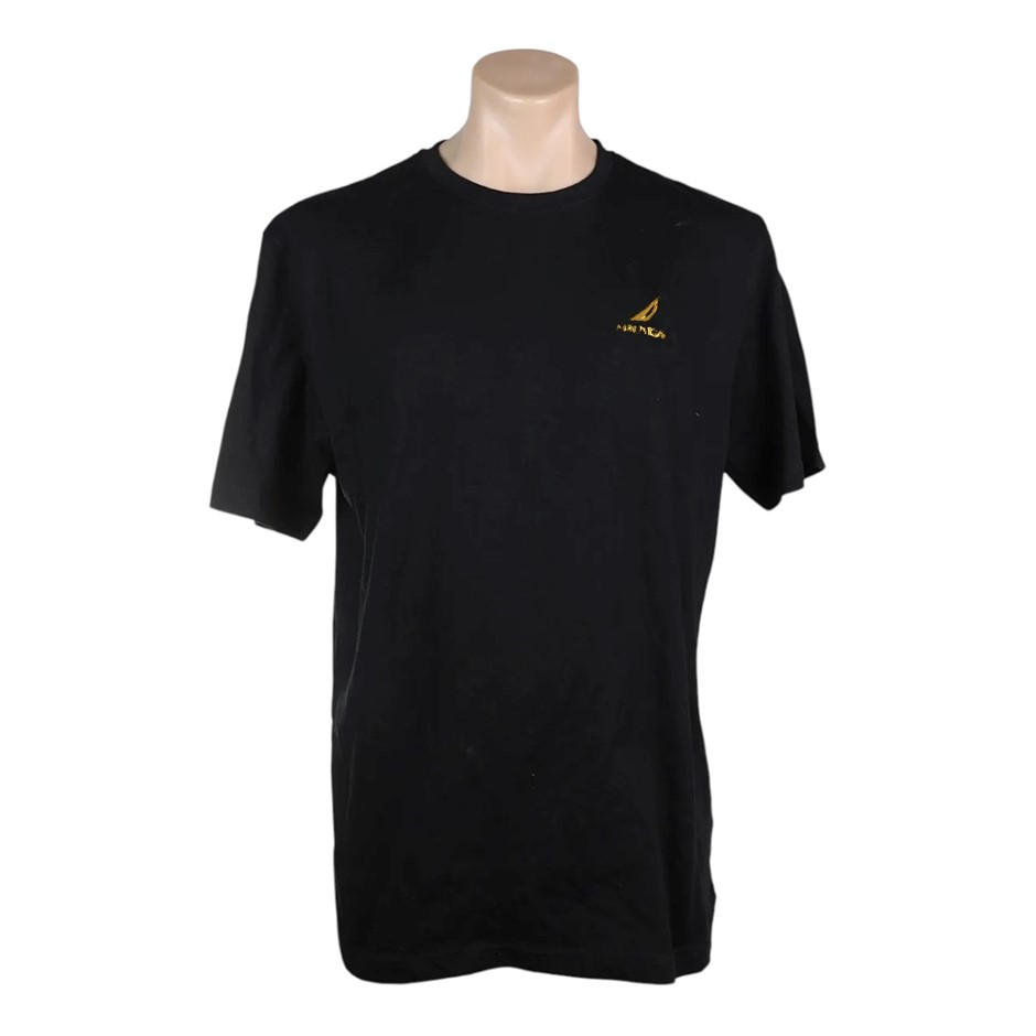 2 x NAUTICA Men's Cotton Tee, Size XL, 100% Cotton, True Black/Gold (0TB),