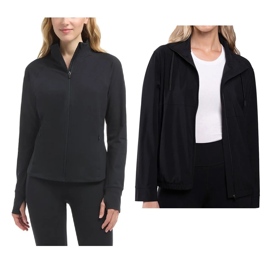 2 x Women's Active Jackets, Size L, Incl: DANSKIN & SIGNATURE, Black, 19464