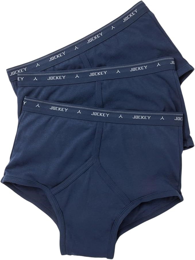 3-Pack JOCKEY Men's Y-Front Brief Underwears, Size 16 (Waist 85-89cm), Navy