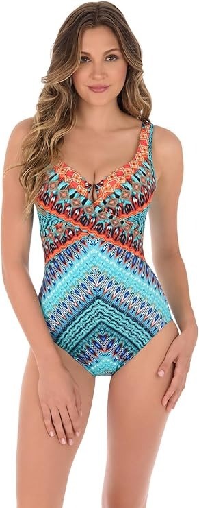 MIRACLESUIT Women's Casbah Escape Underwire Swimsuit, Size US10, Multicolou