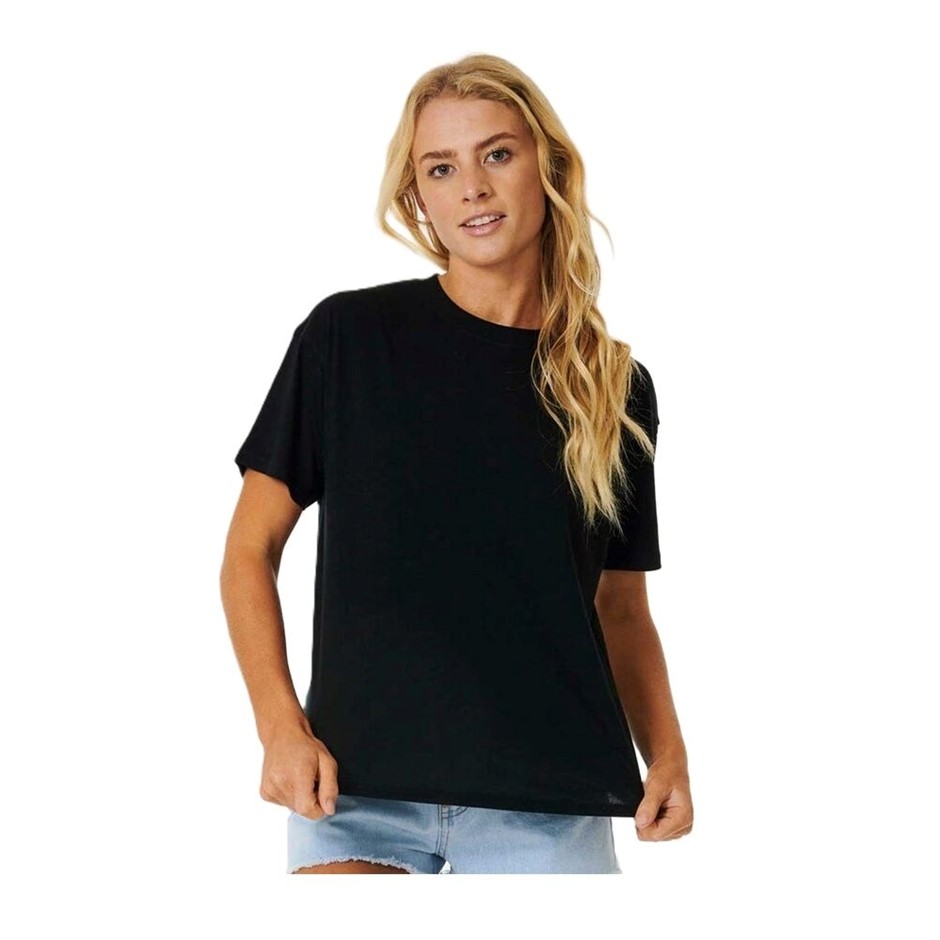 RIP CURL Women's Classic Relaxed T-Shirt, Size 2XS, Black. RRP: $50. Buyer