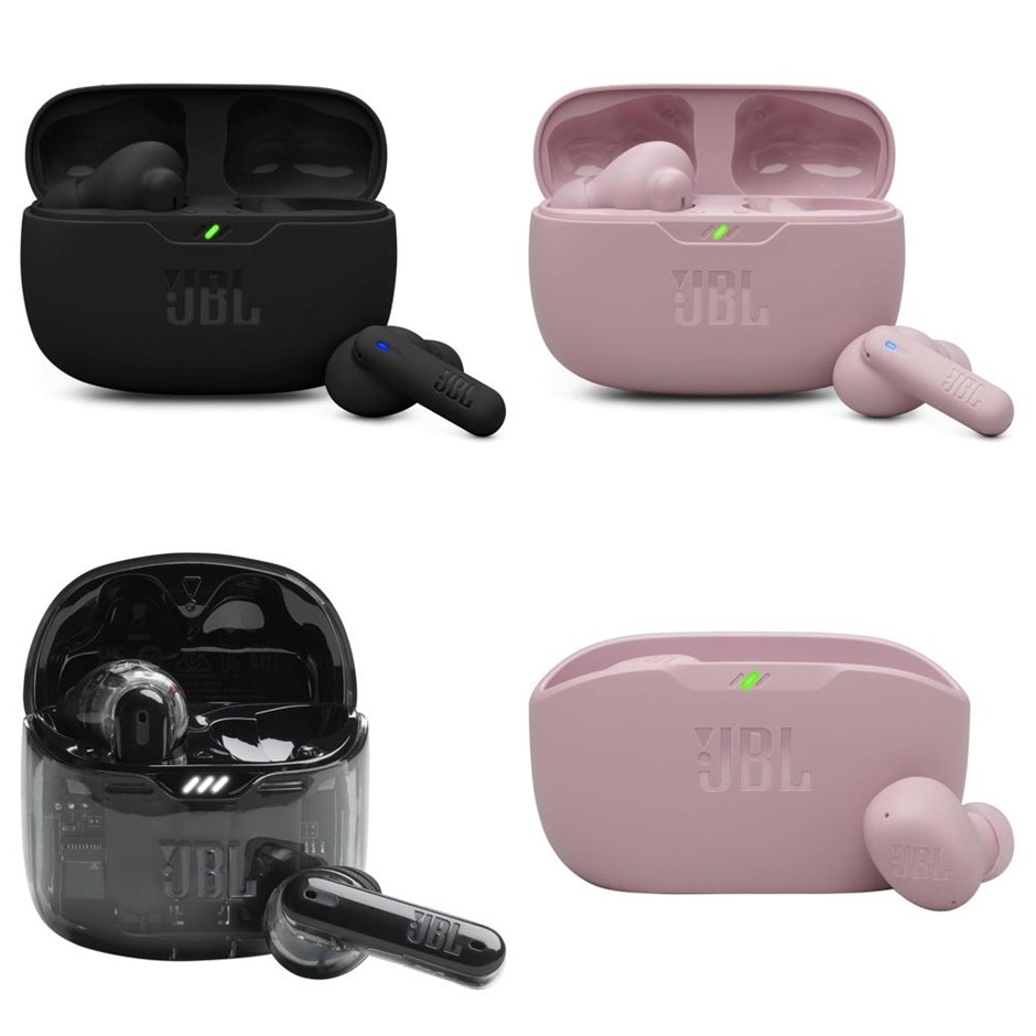 4 x JBL Wireless Earbuds. 2 x JBL Wave Beam 2. 1 x JBL Tune Flex Black Ghos