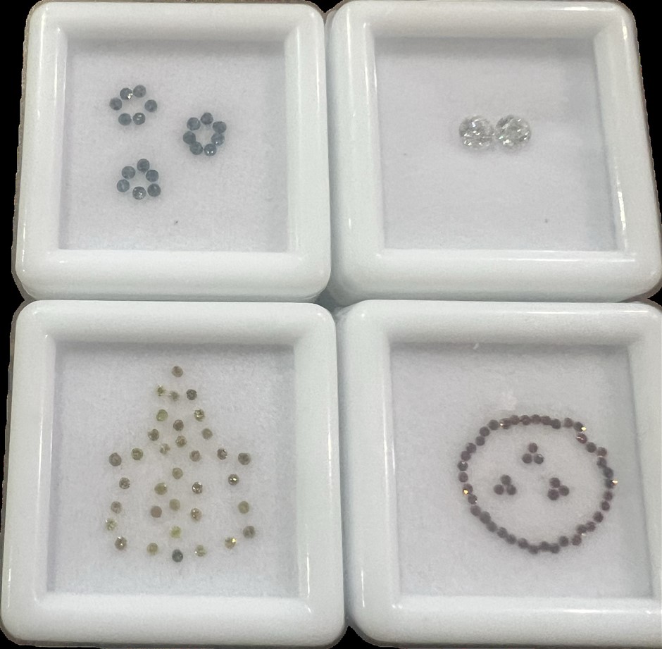 0.69 carat blue/red/yellow/white diamond bulk