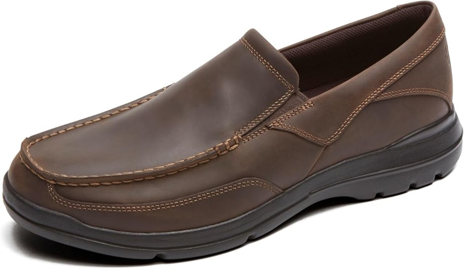 ROCKPORT Men's Junction Point Slip on Oxford Shoes, Size US8.5M,/EU42, Choc