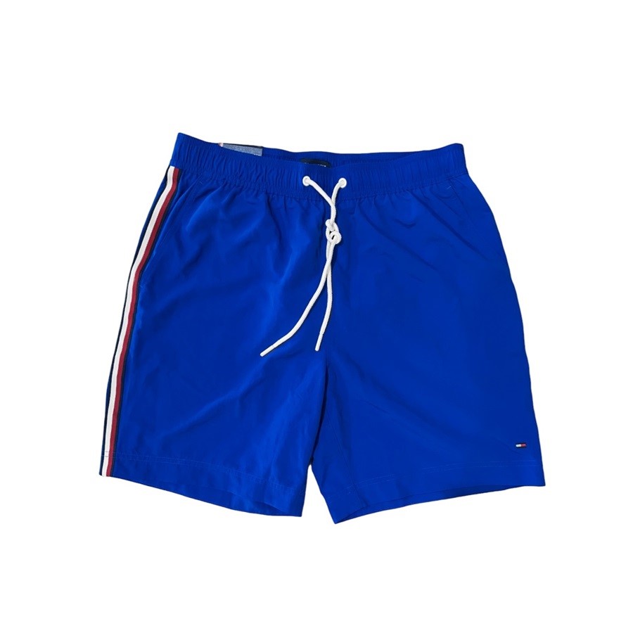 TOMMY HILFIGER Men's Swim Beach Trunks, Size XL, 100% Nylon, Greek Isle Blu