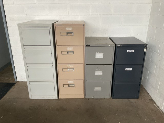 4 x Assorted 3 & 4 Drawer Filing Cabinets