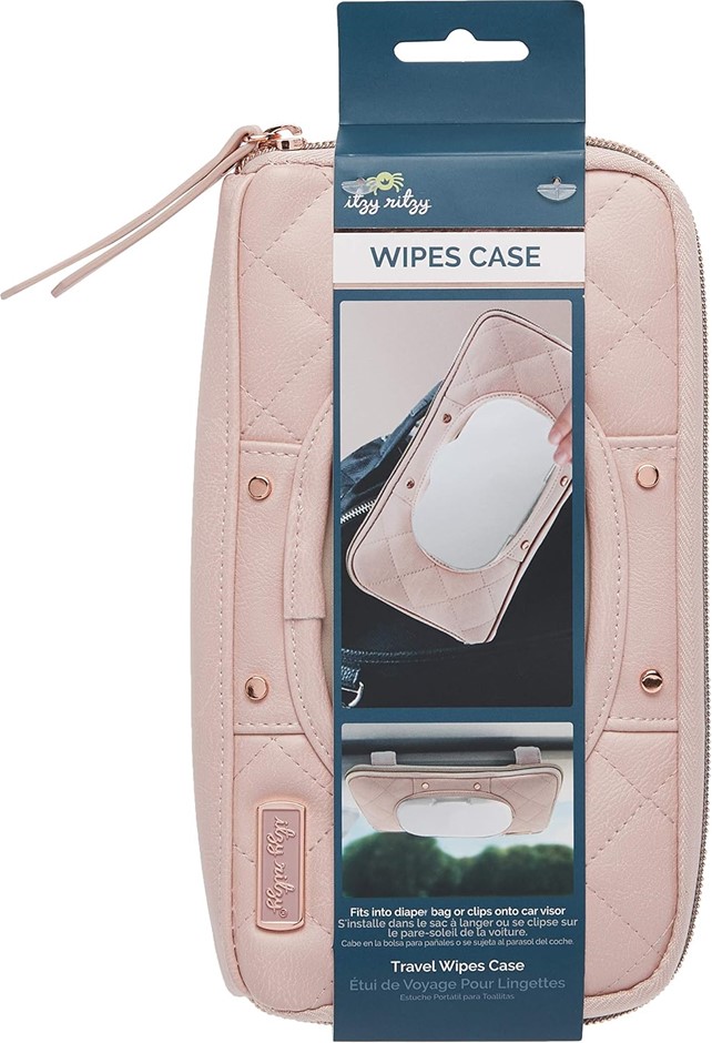 ITZY RITZY Travel Portable Wipes Case, On-The-Go Baby Wipes Holder Includin