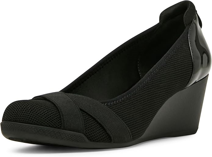 ANNE KLEIN Women's Timeout Wedge Heel Pump, Black, 7.5 US (25035624) Buyer
