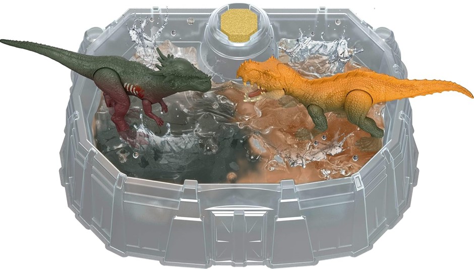 MATTEL Jurassic World Dino Reveal Dinosaur 2-Pack of Toys with Battle Arena