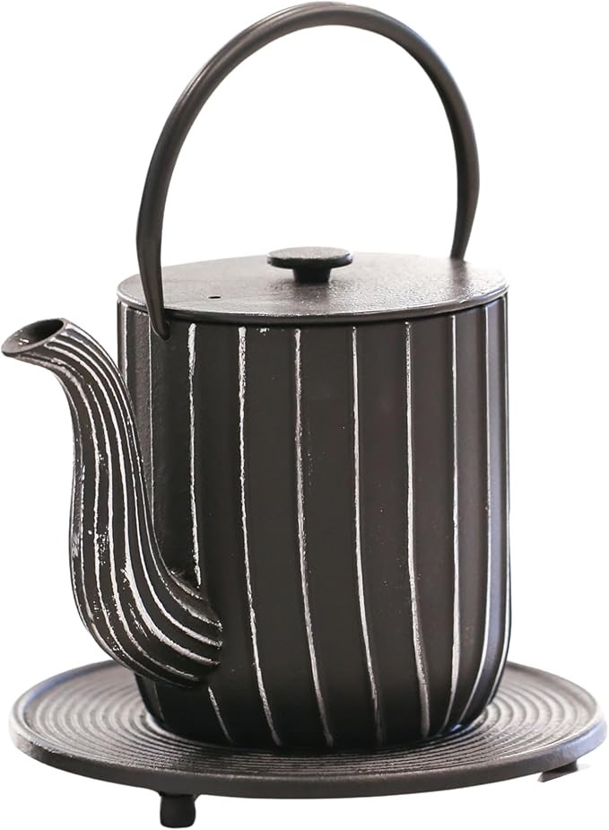 FRIELING Elegant Mariage Teapot with Infuser, 34 fl. oz., Black/Silver Fini