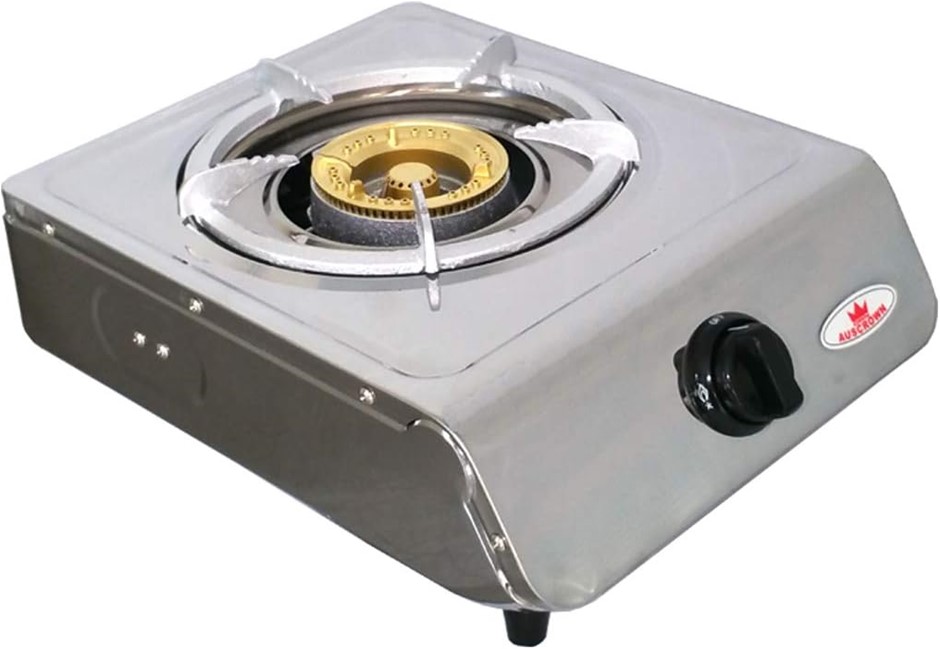 AUSCROWN Single Wok Burner Cooker Natural Gas with Flame Failure Device, Si