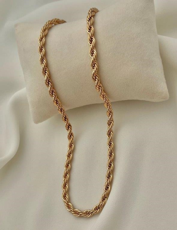18KGold Filled/Italy Stamped Yellow Rolo Chain -50cm-6mm